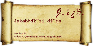 Jakabházi Éda névjegykártya